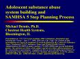 Adolescent substance abuse system building and SAMHSA 5 Step Planning Process PowerPoint PPT Presentation