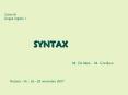 SYNTAX PowerPoint PPT Presentation