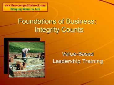 Foundations of Business: Integrity Counts