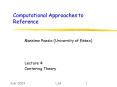 Computational Approaches to Reference PowerPoint PPT Presentation
