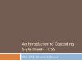 An Introduction to Cascading Style Sheets CSS PowerPoint PPT Presentation