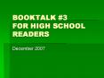 BOOKTALK PowerPoint PPT Presentation