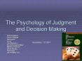 The Psychology of Judgment and Decision Making PowerPoint PPT Presentation