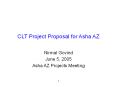 CLT Project Proposal for Asha AZ PowerPoint PPT Presentation