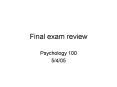Final exam review PowerPoint PPT Presentation
