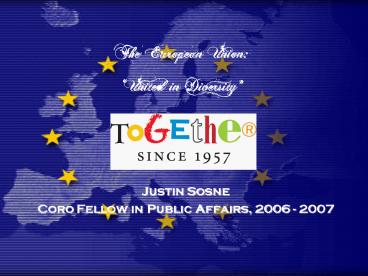 The European Union: United in Diversity