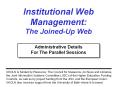 Institutional Web Management: The JoinedUp Web PowerPoint PPT Presentation