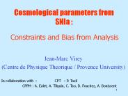 Cosmological parameters from SNIa :