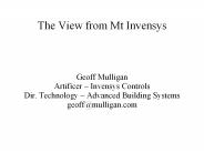 The View from Mt Invensys