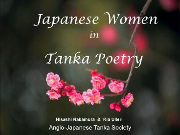 Japanese Women in Tanka Poetry