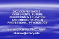 2002 COMPETENCIES CONFERENCE: FUTURE DIRECTIONS IN EDUCATION AND CREDENTIALING IN PROFESSIONAL PSYCH PowerPoint PPT Presentation
