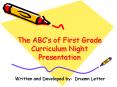 The ABCs of First Grade Curriculum Night Presentation PowerPoint PPT Presentation
