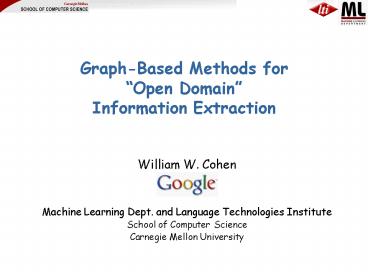 GraphBased Methods for Open Domain Information Extraction