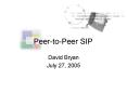 PeertoPeer SIP PowerPoint PPT Presentation
