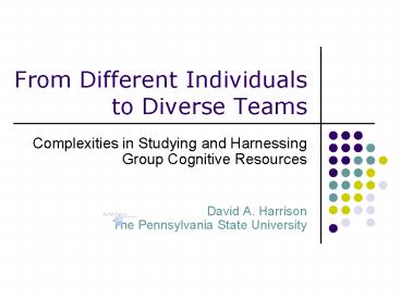 From Different Individuals to Diverse Teams