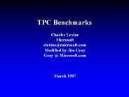 TPC Benchmarks
