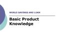 WORLD SAVINGS AND LOAN PowerPoint PPT Presentation