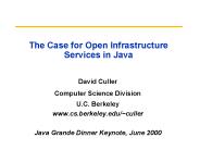 The Case for Open Infrastructure Services in Java