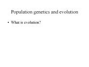 Population genetics and evolution