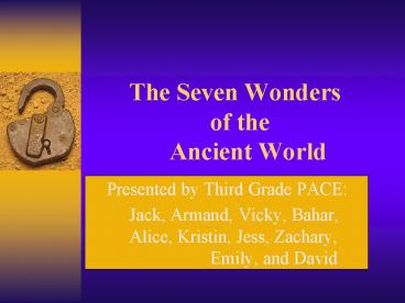 The Seven Wonders of the Ancient World