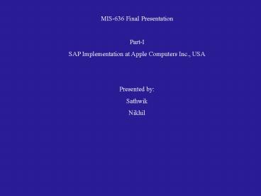 MIS636 Final Presentation