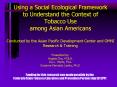 Using a Social Ecological Framework to Understand the Context of Tobacco Use among Asian Americans C PowerPoint PPT Presentation
