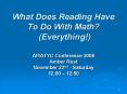 What Does Reading Have To Do With Math Everything PowerPoint PPT Presentation