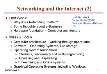 Networking and the Internet 2