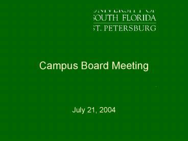Campus Board Meeting