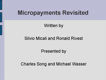 Micropayments Revisited