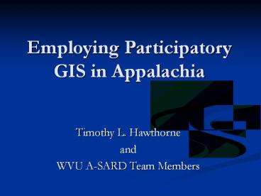 Employing Participatory GIS in Appalachia