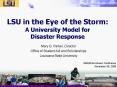 LSU in the Eye of the Storm: A University Model for Disaster Response PowerPoint PPT Presentation