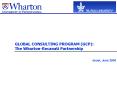 GLOBAL CONSULTING PROGRAM GCP: The WhartonRecanati Partnership PowerPoint PPT Presentation