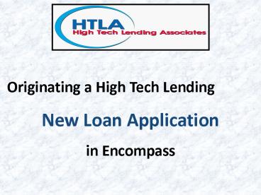 Originating a High Tech Lending
