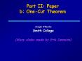 Part II: Paper b: OneCut Theorem PowerPoint PPT Presentation
