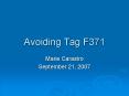 Avoiding Tag F371 PowerPoint PPT Presentation