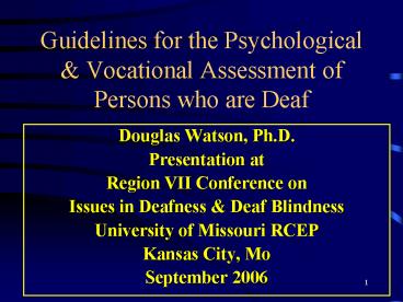 Douglas Watson, Ph.D.