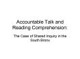 Accountable Talk and Reading Comprehension: PowerPoint PPT Presentation