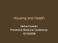 Housing and Health PowerPoint PPT Presentation