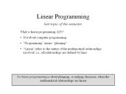 Linear Programming