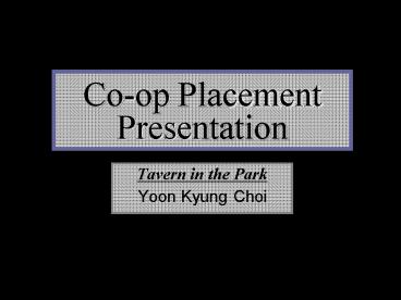 Coop Placement Presentation