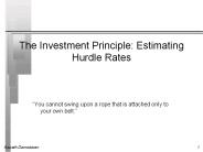 The Investment Principle: Estimating Hurdle Rates