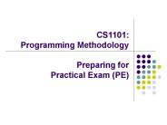 CS1101: Programming Methodology Preparing for Practical Exam (PE)