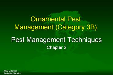Ornamental Pest Management (Category 3B)