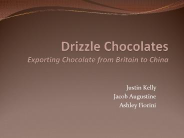 Drizzle Chocolates Exporting Chocolate from Britain to China