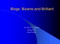 Blogs: Bizarre and Brilliant PowerPoint PPT Presentation
