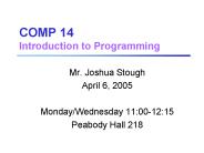 COMP 14 Introduction to Programming