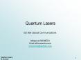 Quantum Lasers, M. Momeni PowerPoint PPT Presentation