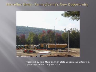 The Depositional Setting of The Marcellus Black Shale