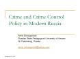 Crime and Crime Control Policy in Modern Russia PowerPoint PPT Presentation
